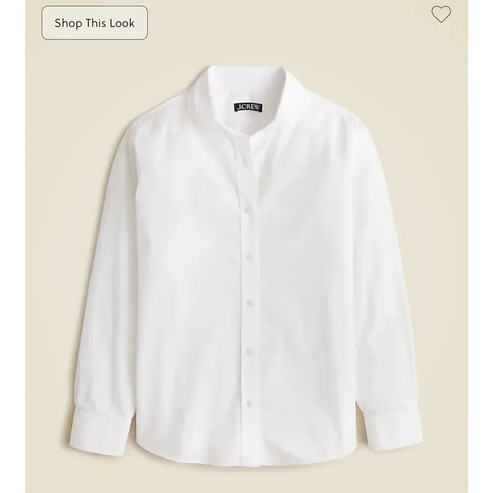 J. Crew Jules classic-fit shirt in cotton poplin White NWT size 6P